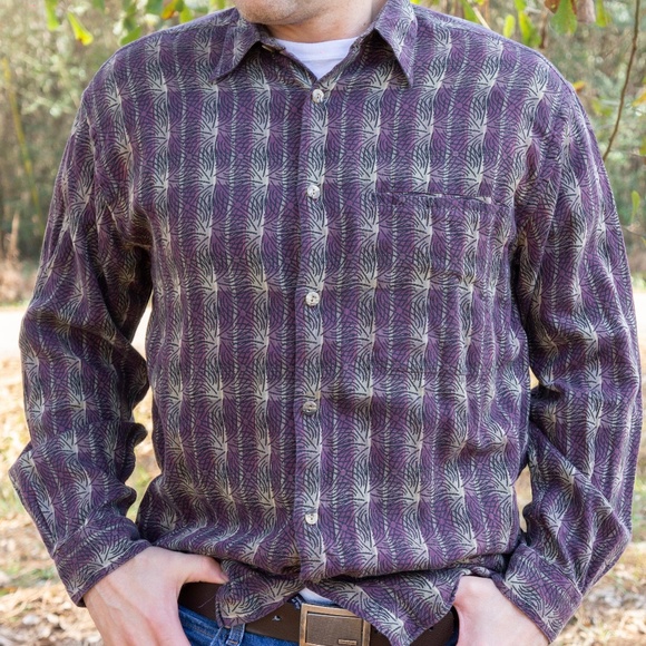 jhane barnes Other - JHANE BARNES Patterned Button Down (purple)